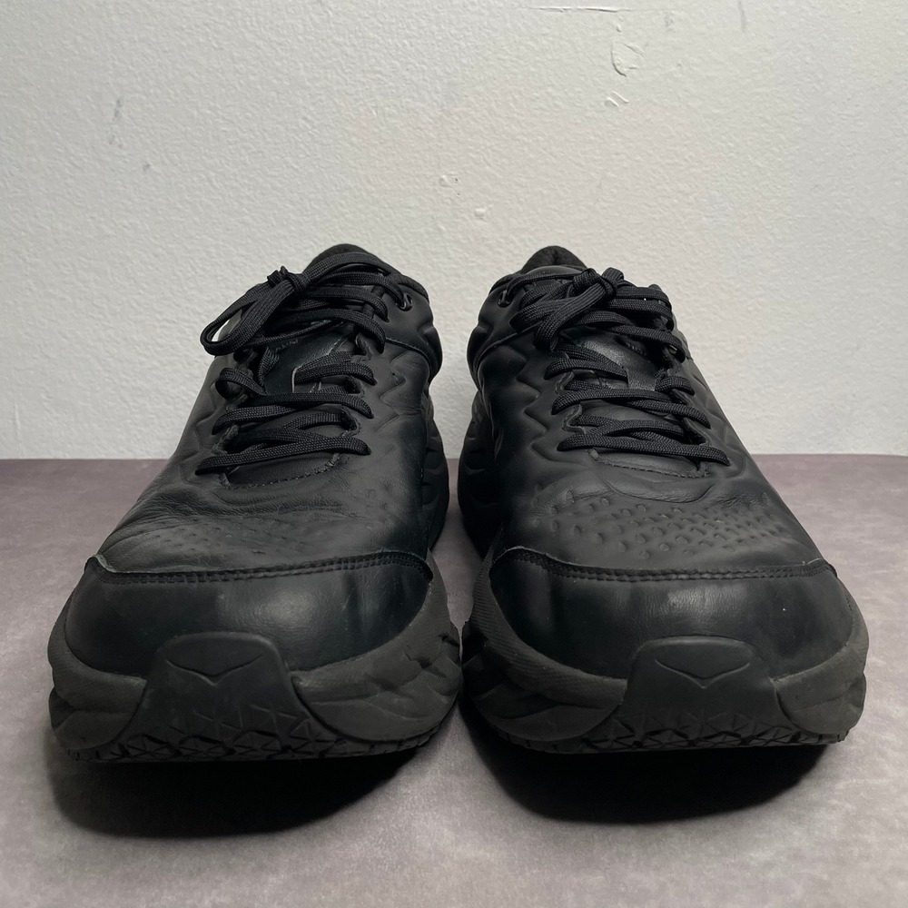 Hoka One One Bondi SR Slip Resistant Shoes Mens 15 Triple Black Leather Cushion - Picture 5 of 10